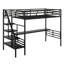 Structure de lit mezzanine en métal avec bureau