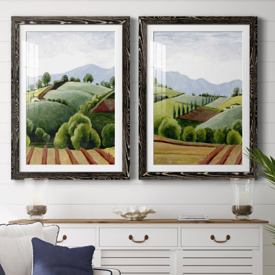 Tuscan Valley S croquis I encadré mat - prêt à accrocher