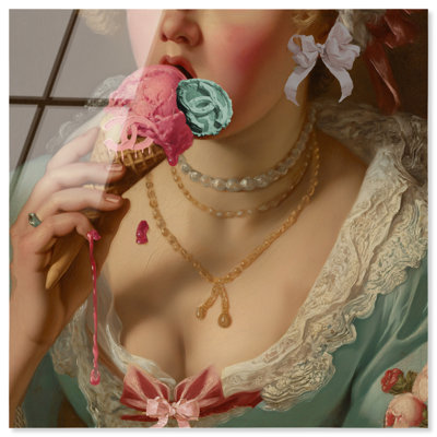 Marie Ice Cream Canvas Food & Beverages Print by Oliver Gal