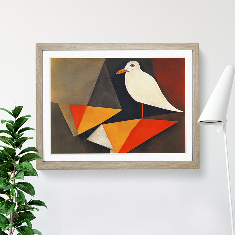 Seagull Abstract Vol.2 - Framed Print, 25cm H x 34cm W x 2cm D, Oak 