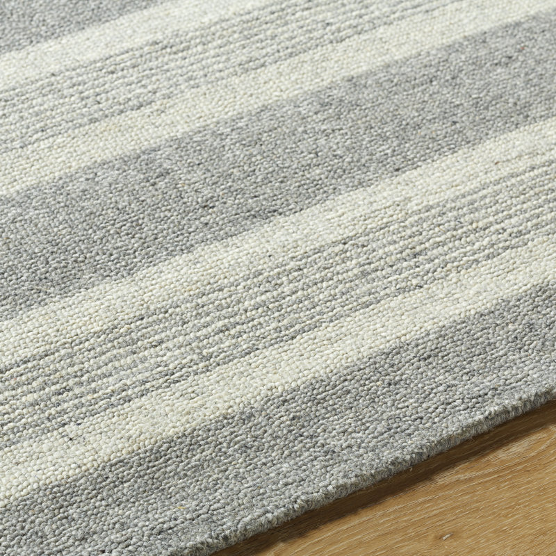 Romano Hand Loomed Wool Striped Area Rug, Rectangle 8' x 10'