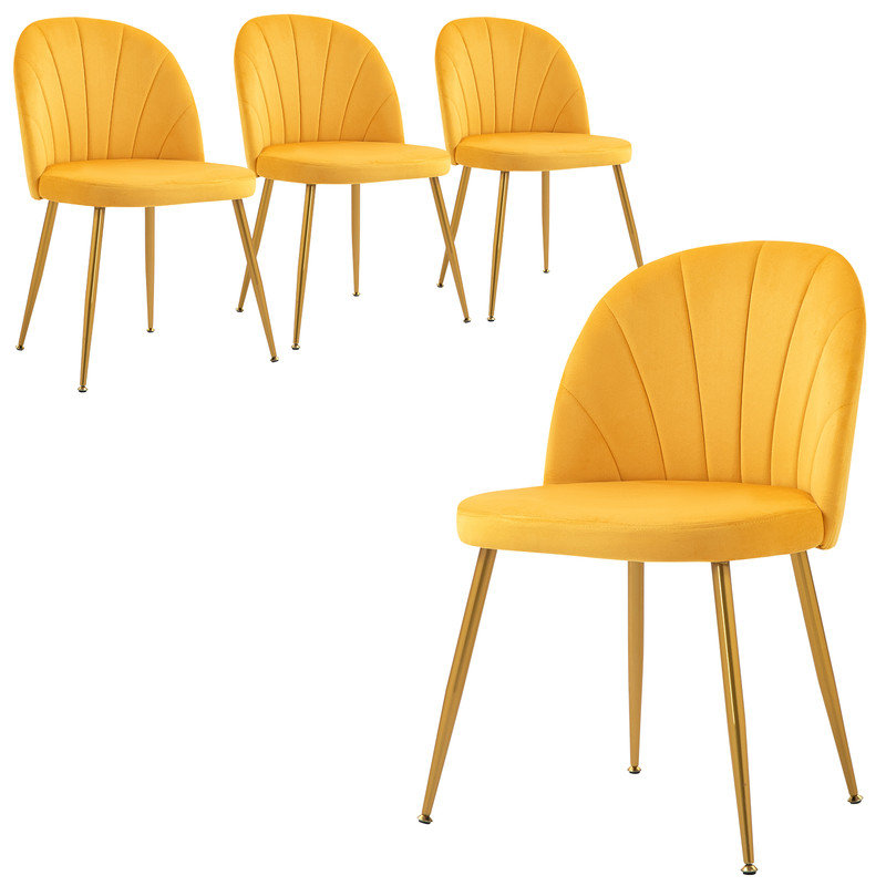 Velvet Upholstered Stacking Side Chair (Set of 4) Everly Quinn Upholstery 