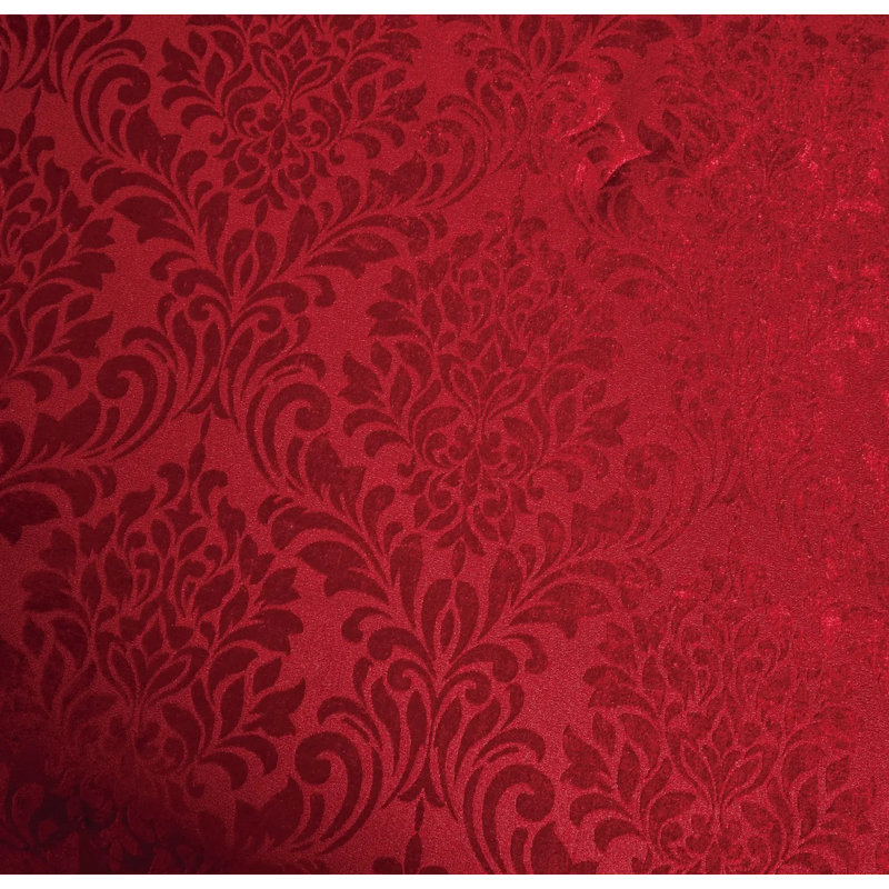 Polyester Floral Bedspread with Pillow Shams, Double Bedspread + 2 Standard Shams, Red