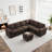 Waldorf 107.9" 7-Seat U-Shaped Sectional Sleeper Sofa With Pull-Out Bed Storage And Ottoman-129212708