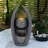 19.09"H Modern Curve Resin Outdoor Weather Resistant Water Fountain with LED Lights