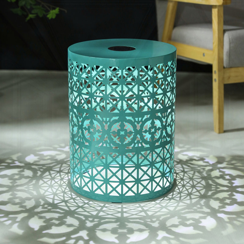 Table d'appoint avec lumière solaire intégrée, Sarcelle