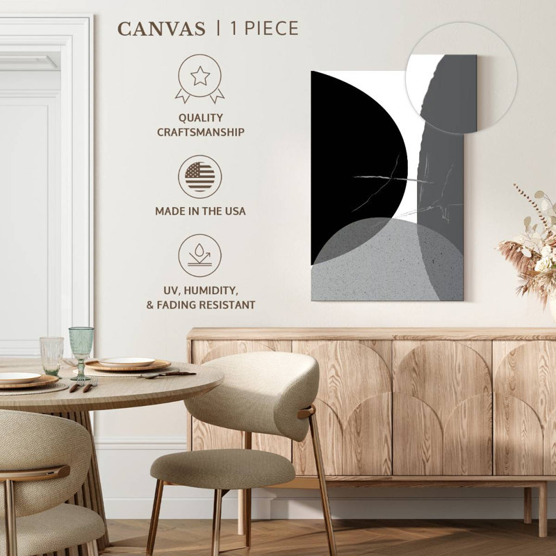 Avery noir gris minimaliste I, H 12 po x l 8 po
