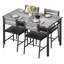 5-Piece Dining Table Set For 4, Kitchen Table With 4 Pu Upholstered Dining Chairs-1657673007
