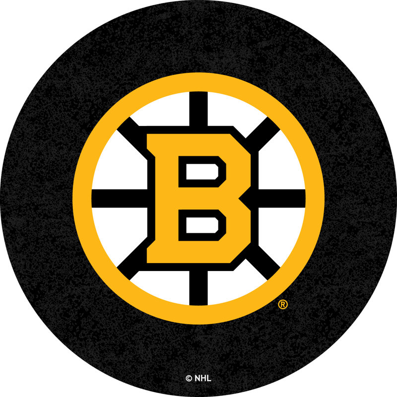Table de salle à manger 30 po NHL, Noir froissé, Boston Bruins