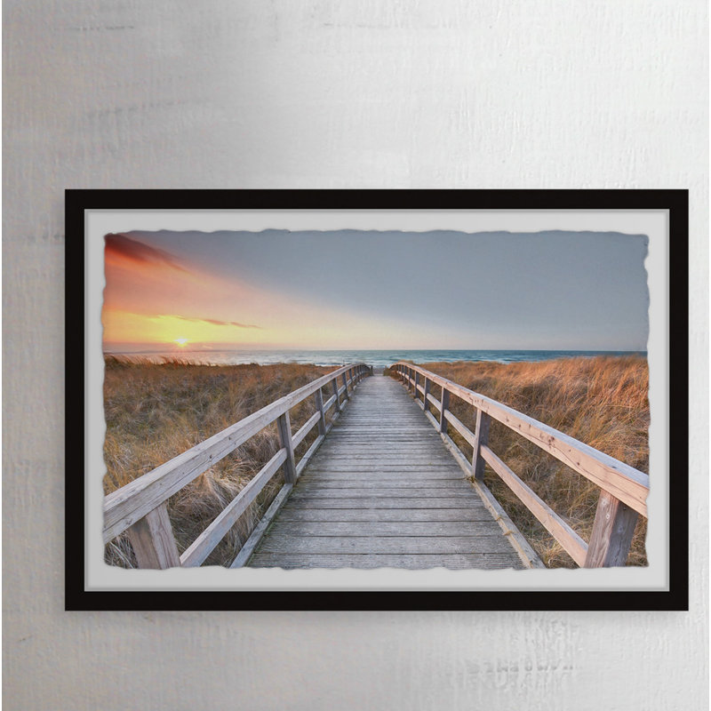 Le soleil se couche - Photographie avec cadre photo, H 8 po x l 12 po x P 1,5 po