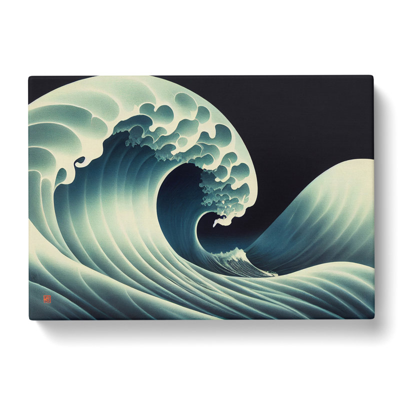 Bright Japanese Wave - Wrapped Canvas, 40cm H x 60cm W x 3cm D