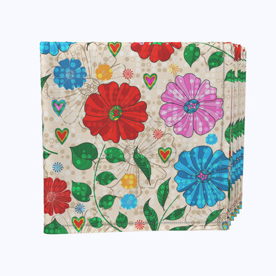 Polyester Floral Square Napkin