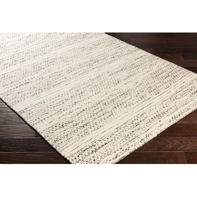 Chevron Flatweave Wool Cream/Black Area Rug