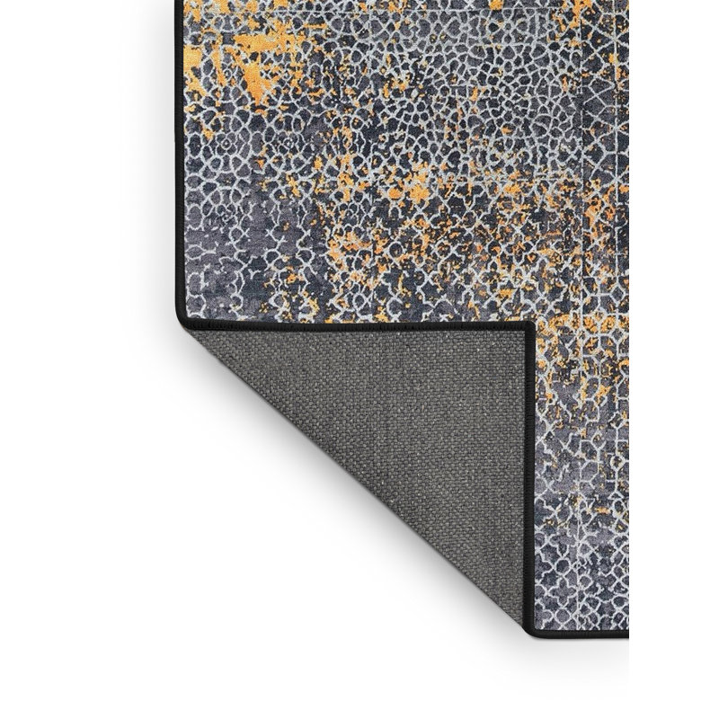 Tapis abstrait bleu, Rectangle 5 pi x 7 pi