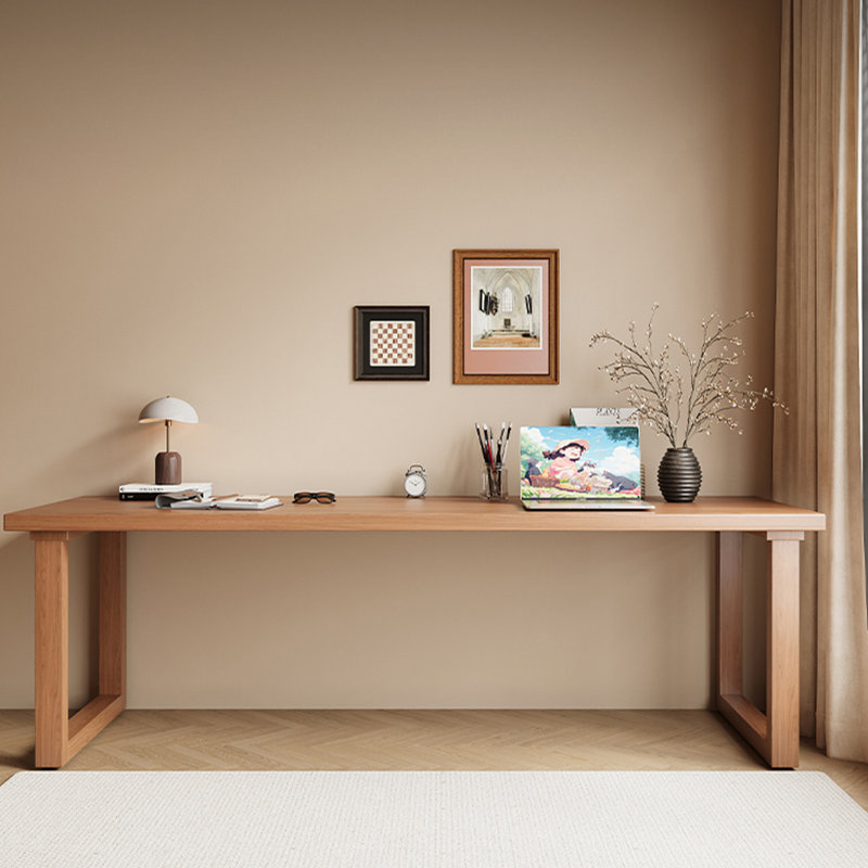 Bureau rectangulaire en bois massif, Marron clair, H 29,53 po x l 78,74 po x P 27,56 po