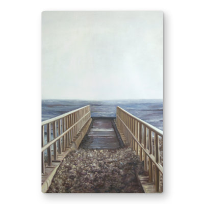 Relaxing beach - Beige Bedroom Metal Print for Home Decor