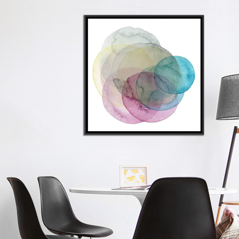« evolution des planètes ii », impression sur toile, H 26 po x l 26 po x P 1,5 po, Toile avec cadre noir, Pas de tapis