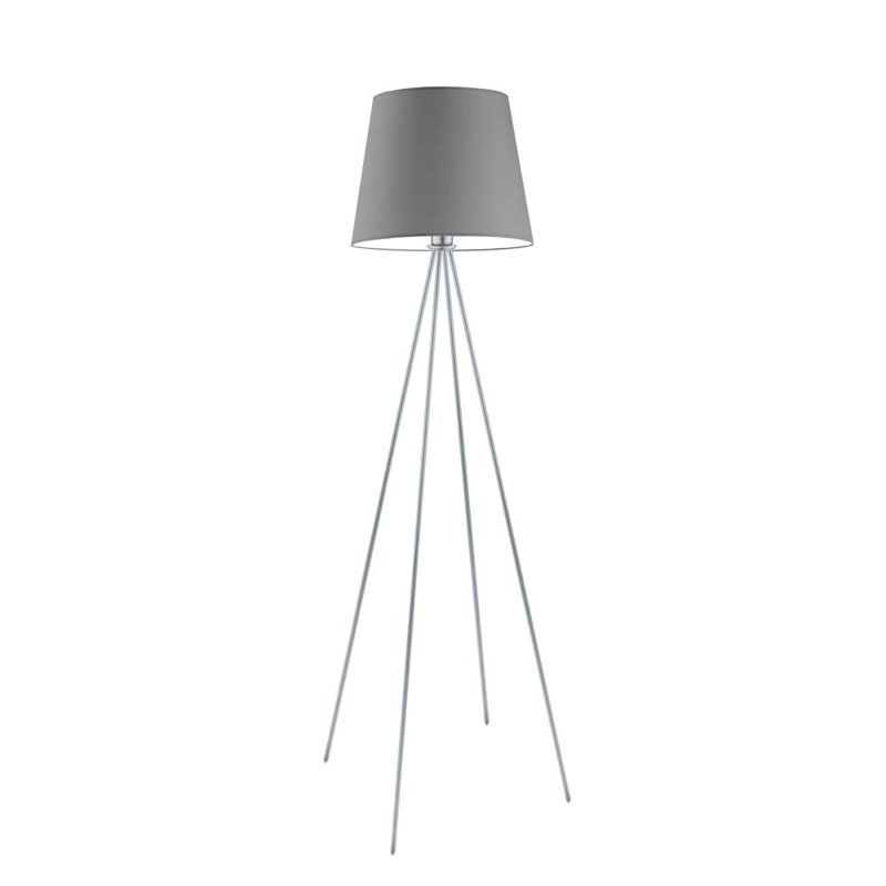 Arlaine 157cm Traditional Floor Lamp, Grey/White Inside, Silver