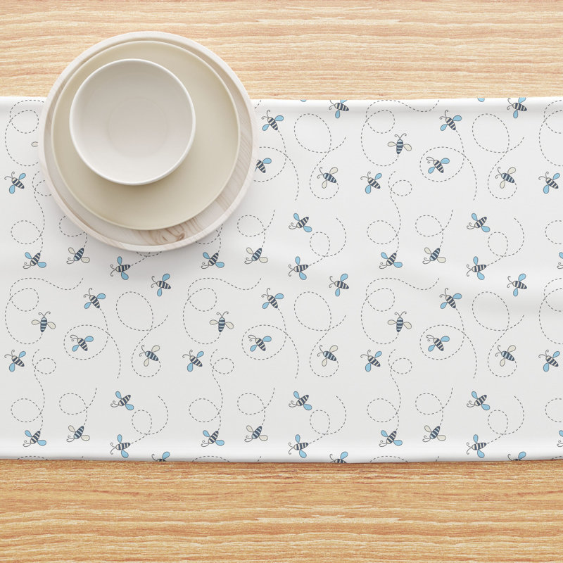 Table Runner, 100% Cotton, 16X72", Buzzing Bees, 72" L x 16" W