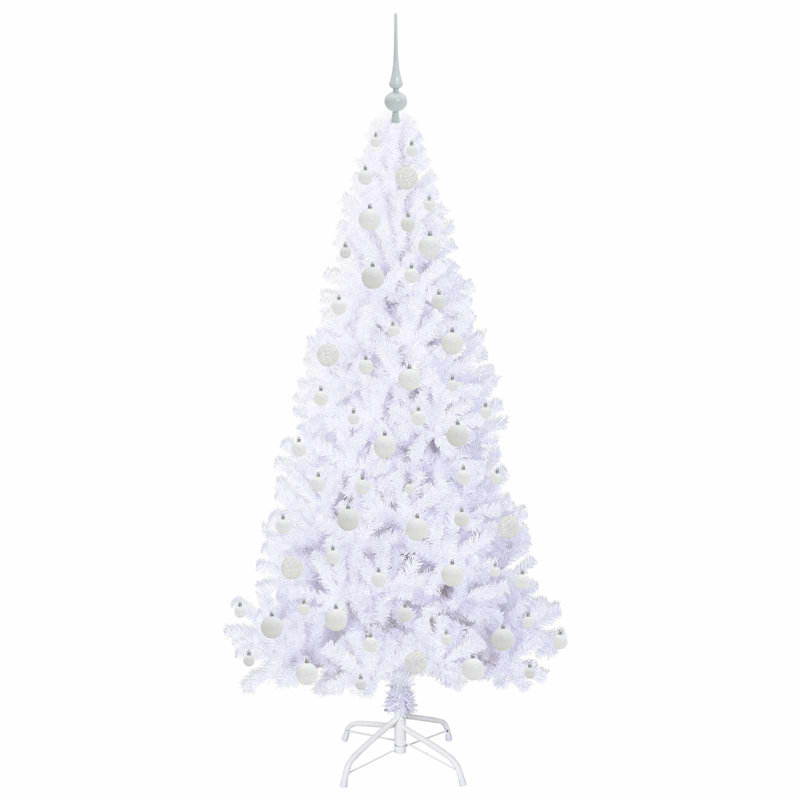 Lighted Artificial Christmas Tree, 180cm H, White