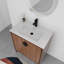 Meuble-lavabo sur pied 30 po, 2 portes, meuble-lavabo autoportant en bois d'ingénierie avec lavabo