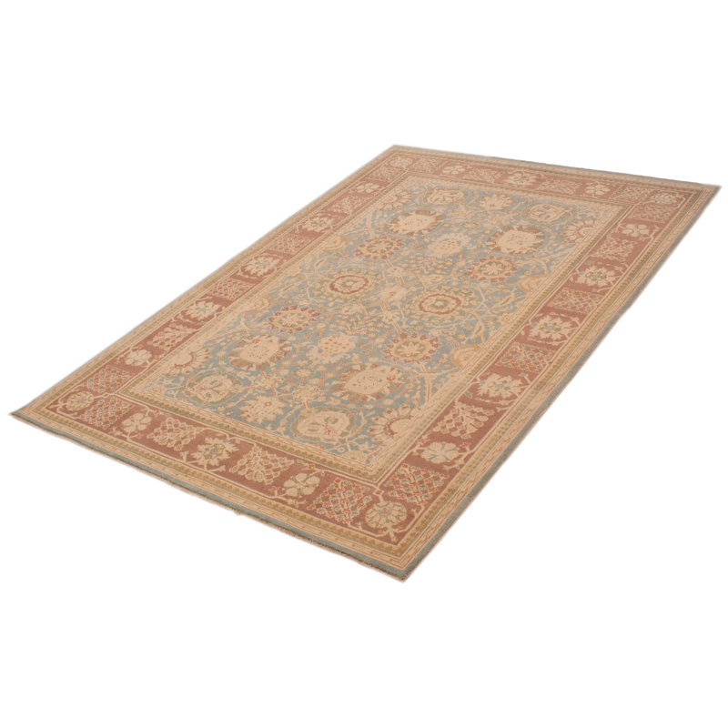 Tapis bleu nouvel âge en laine 6 pi 3 po x 8 pi 11 po Akayden