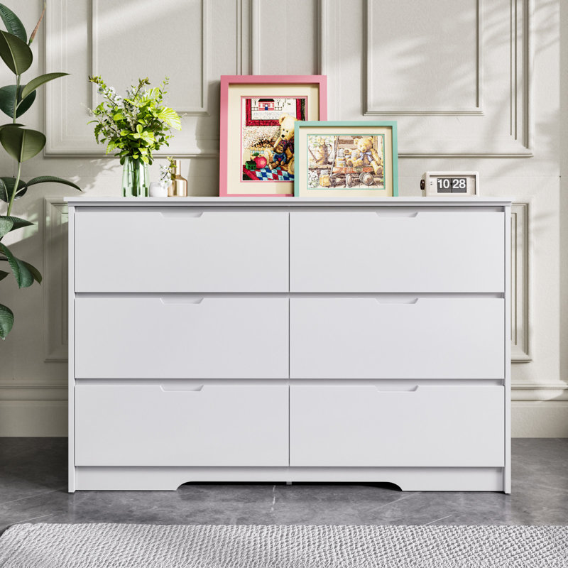 Commode 6 tiroirs Winston Porter, Blanc