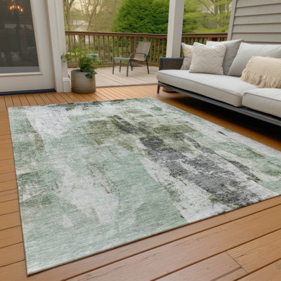 Tapis taupe intérieur / extérieur lavable à la machine Chayil ACN1076