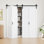  Pas de panneaux d'assemblage, double porte de grange pliante double en bois manufacturé blanc avec portes de placard avec quincaillerie