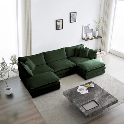 U-Shaped Sectional Sofa W/Reversible Footrest