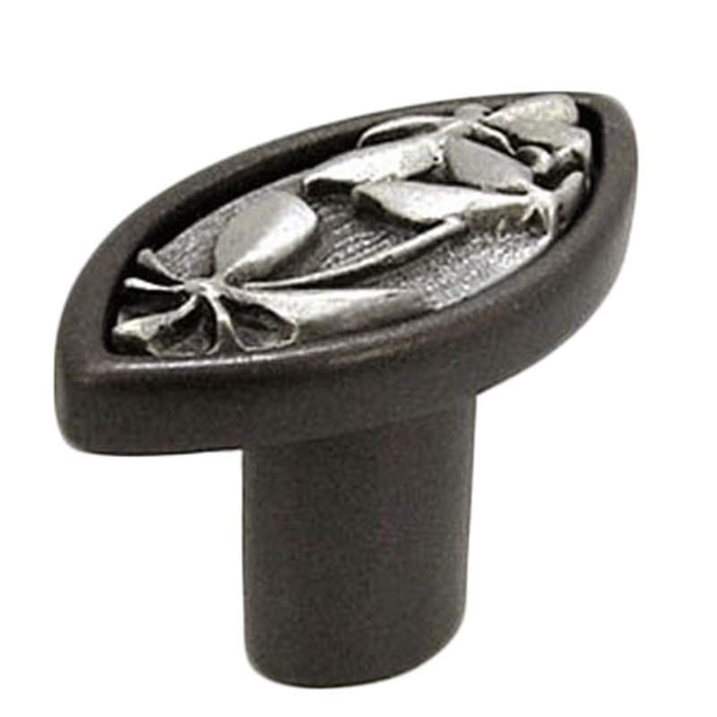 Novelty Knob, Bronze with Satin Pewter