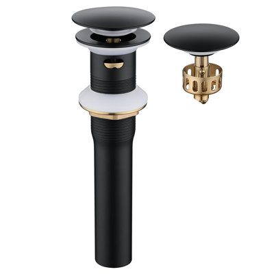 Pop Up Drain Strainer Stopper with Overflow for Bathroom Sink with Basket