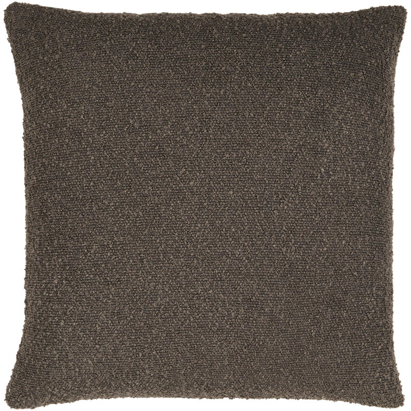 Beige Boucle Polyester 20" x 20" Throw Pillow Cover