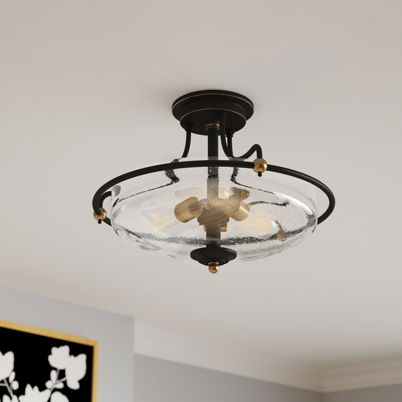 Plafonnier semi-encastré 3 lumières Ampelio 17 po