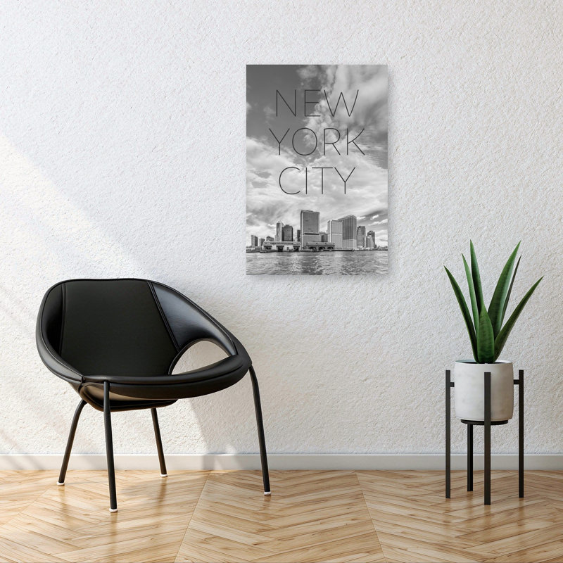 New York City Skyline Minimalist Abstract Architecture City Wall Art Print, H 36 po x l 24 po