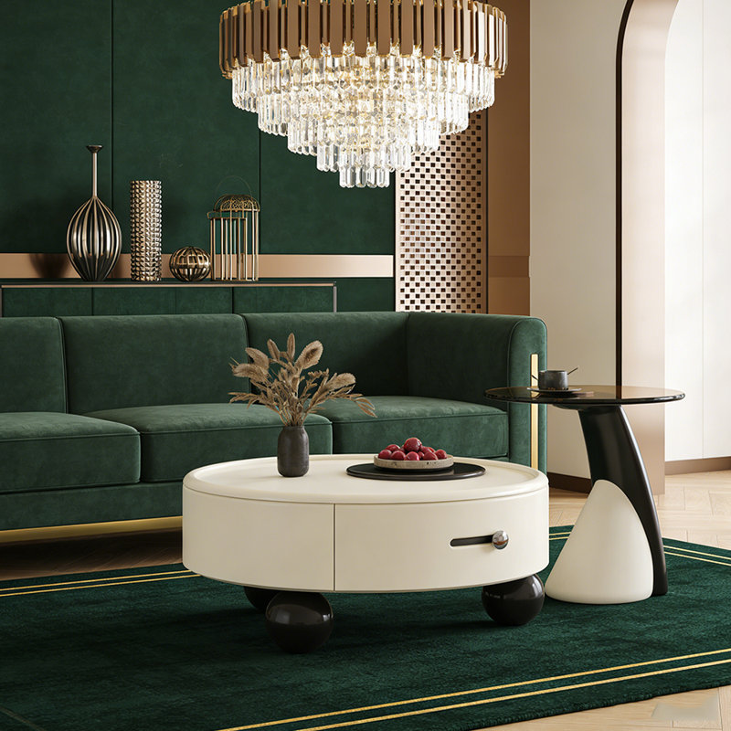Coffee Table with Storage, 13.38" H x 31.49" L x 31.49" W, Black