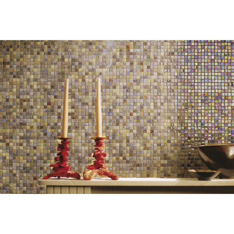 5/8" x 5/8" Iridescent Glass Mosaic, Plum