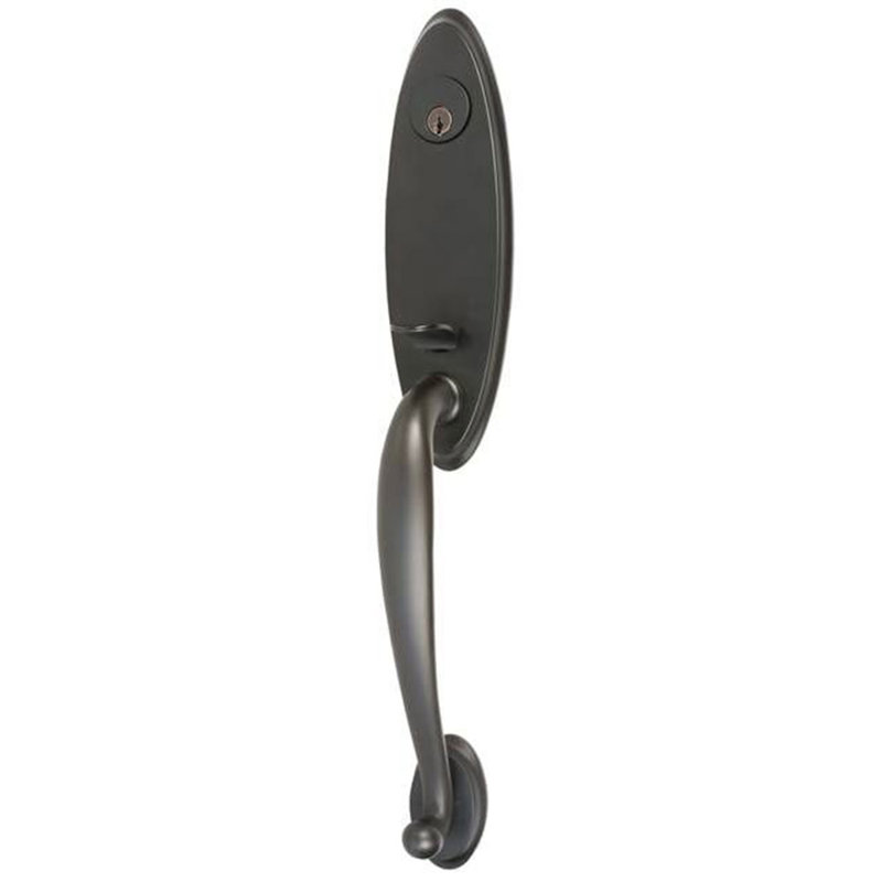 Entretoise tubulaire cylindrique unique Emtek Marietta, Bronze huilé, Levier Wembley, Droite