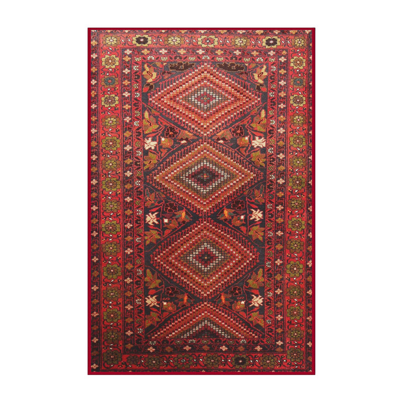 Tapis rouge à motif sud-ouest, Rectangle 5 pi x 7 pi
