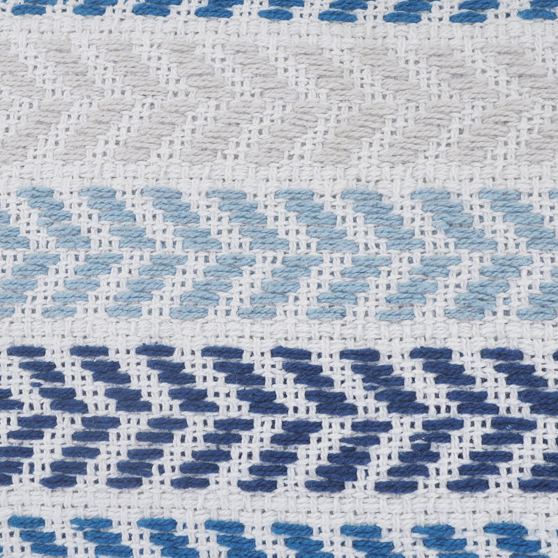 Coussin 100% coton tissé à la main, polyester, Bleu