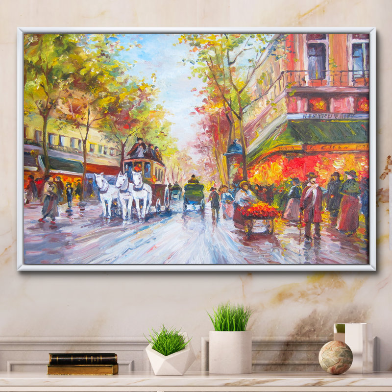 Paris - reproduction de cadre flottant sur toile, H 8 po x l 12 po x P 1 po, Cadre flottant blanc