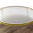 Modern Round Walnut 2-Tiered Coffee Table With Glass Top And Gold Base For Living Room, 29.9"