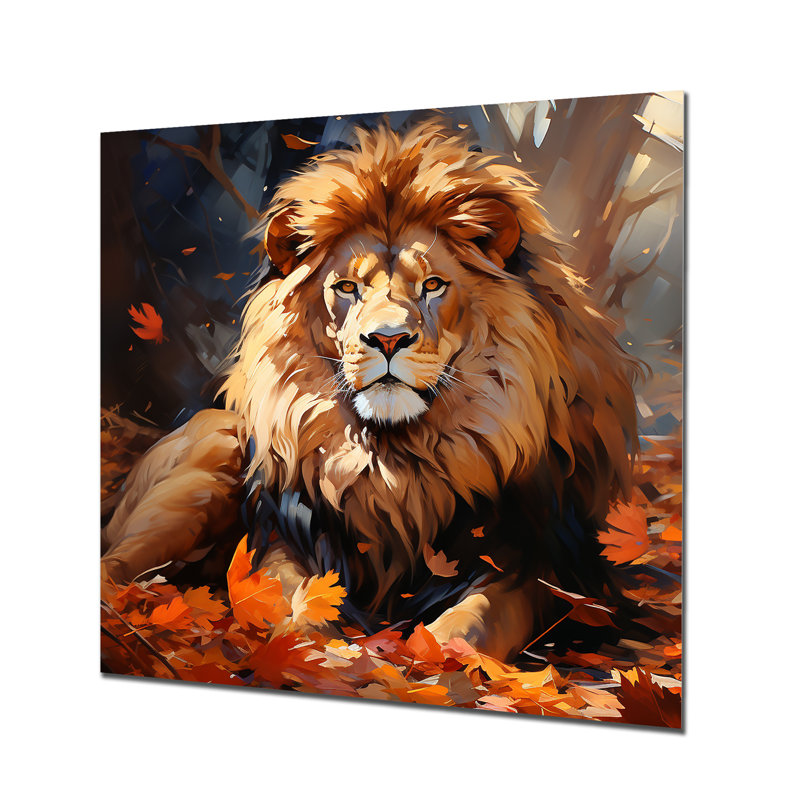 Lion, portrait sauvage Serenade 2 - décoration murale animal lion, H 36 po x l 36 po