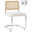 Ensemble de 2 chaises Cathaleen en métal avec dossier en canne et sièges blancs bouclés