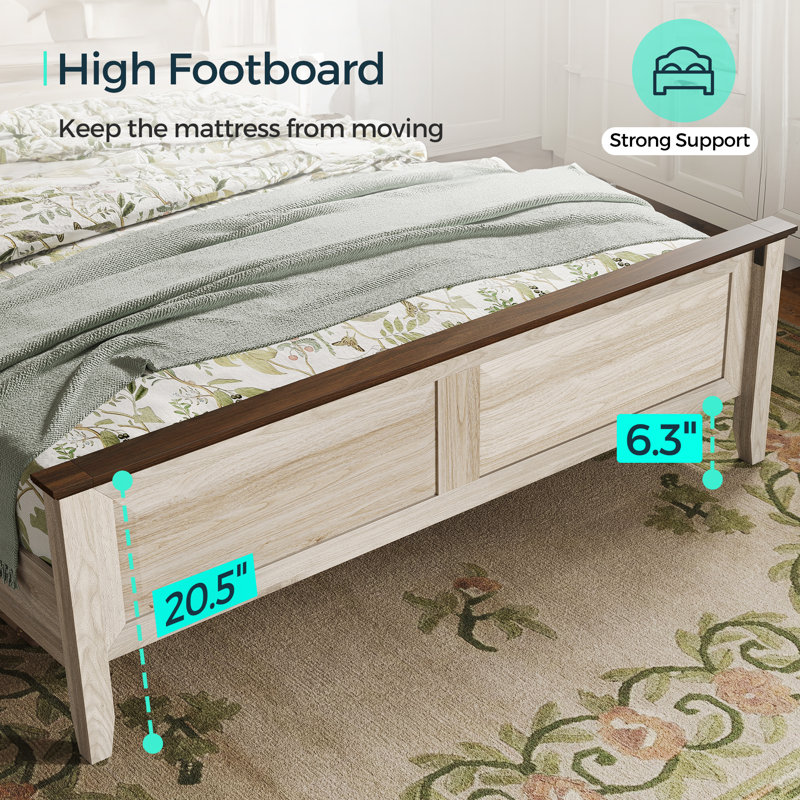 Vira Platform Bed With Headboard,Bed Frame
