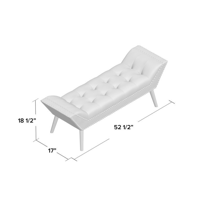 Weside Upholstered Bench, Grey, H47 x W133 x D43cm