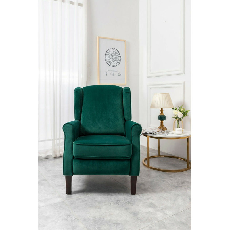 Phyllis Manual Recliner, Green Velvet