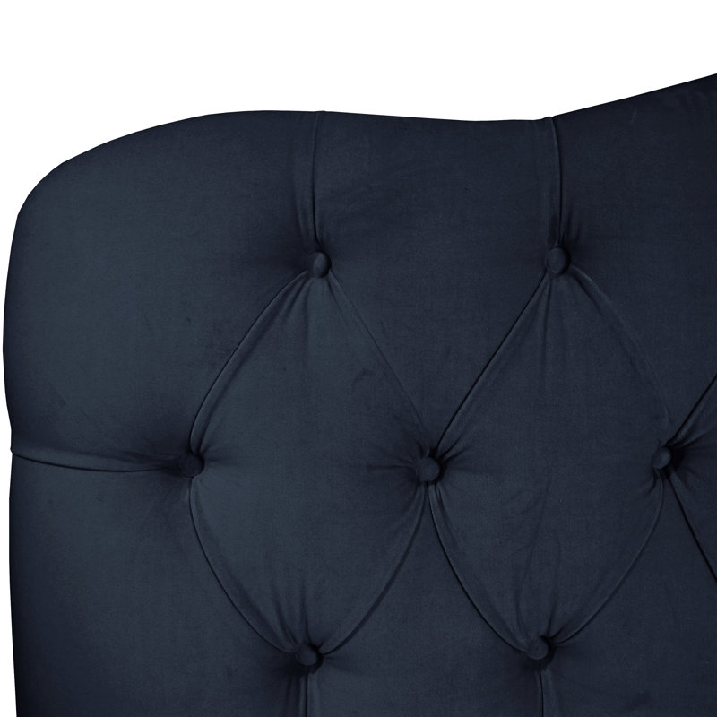 Lit plateforme tapissier Pires, Grand, Velours performance encre classique