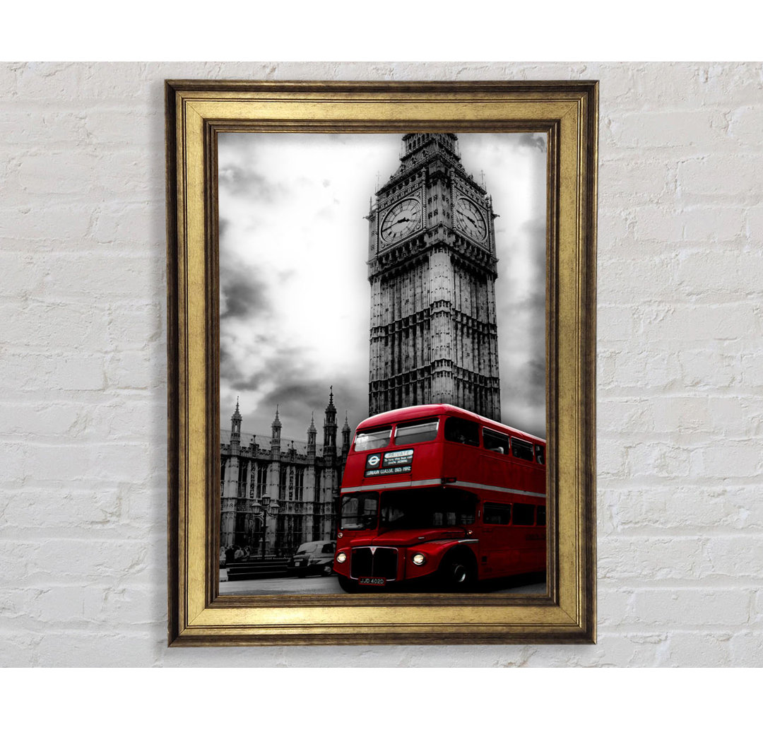 Roter Londoner Bus Big Ben B N W - Druck