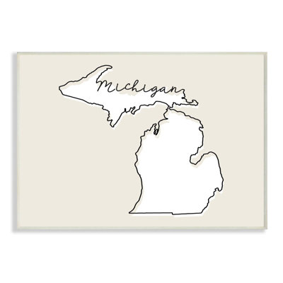 «Michigan Home State Map Neutral Design», impression sur toile